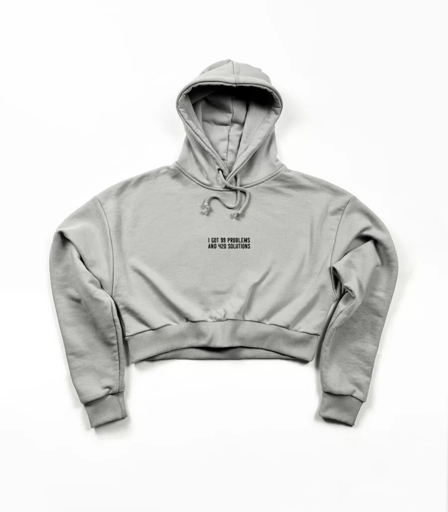 I Got 99 Problems And 420 Solutions / Cropped Hoodie - Görsel 2